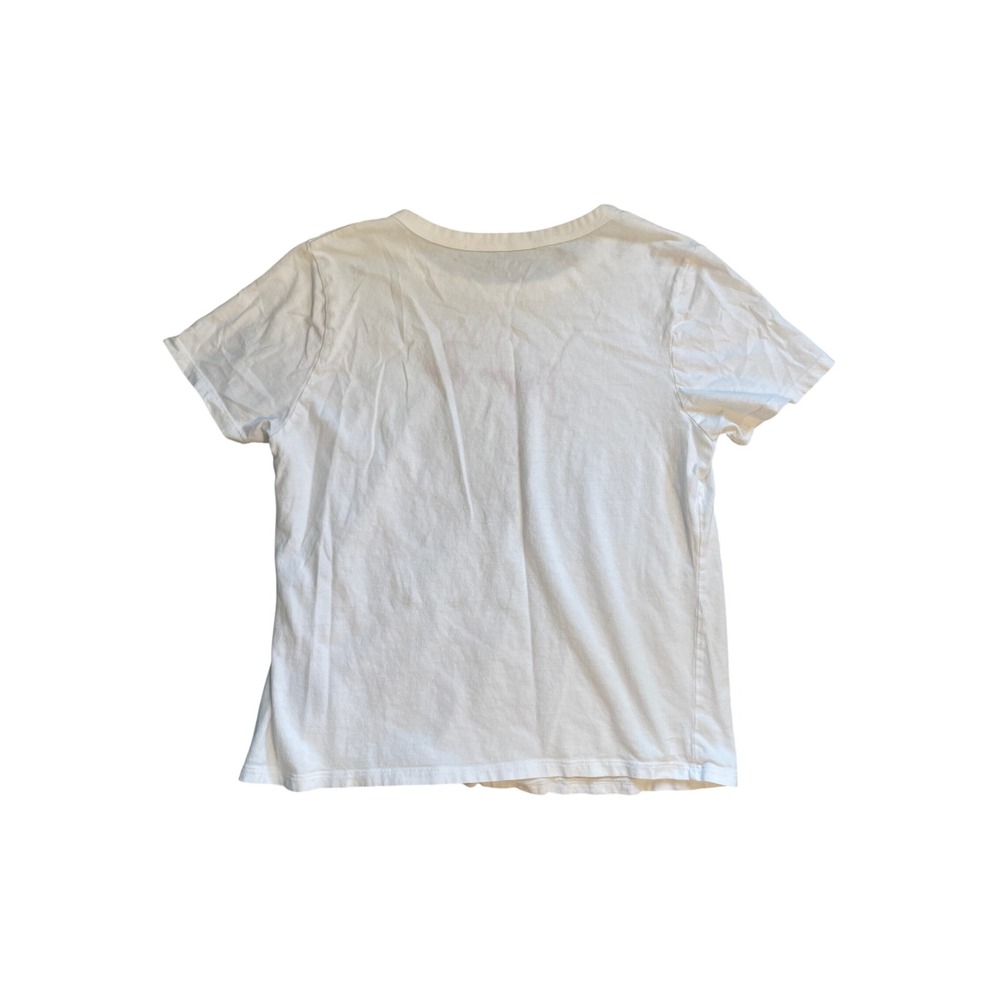 Old Navy EveryWear Bonjour Paris Graphic Tee White Short Sleeve Cotton T-Shirt M - Picture 2 of 7
